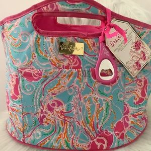 Lilly Pulitzer Insulated Beverage Bucket Cooler w/opener bottle Jellies Jamming